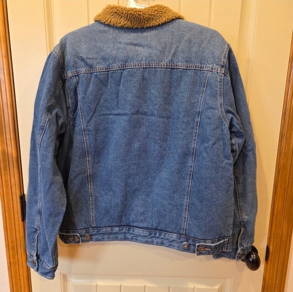 Sherpa-Lined Denim Trucker Jacket/Coat Men's Size Large New Fall Winter Outdoor - Picture 5 of 10